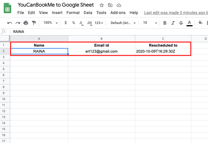 How to Add YouCanBook.me Rescheduled Bookings to Google Sheets