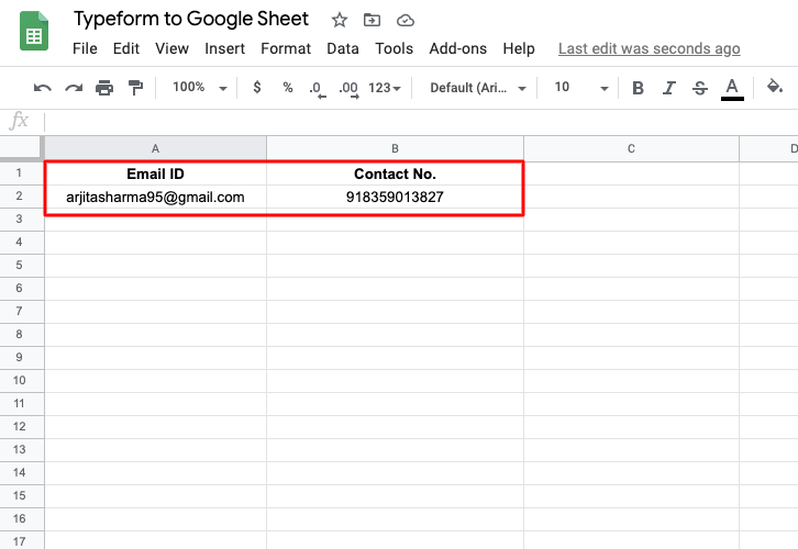 How to Save New Typeform Entries to Google Sheets Spreadsheet