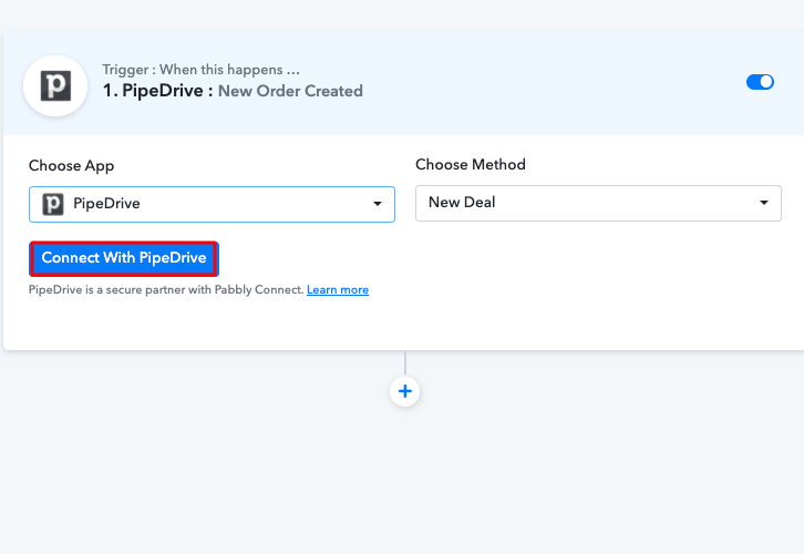 Click on Connect with Pipedrive