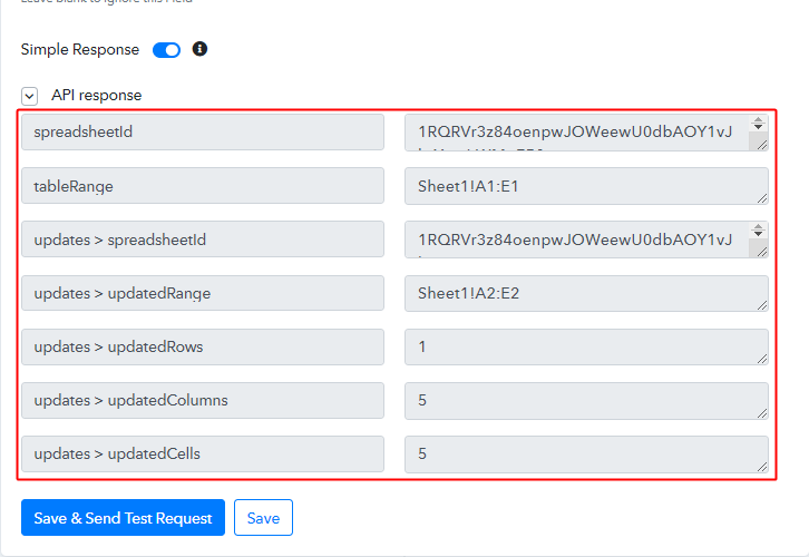 Action API Response