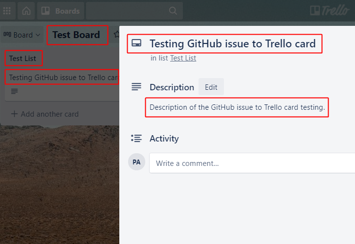 Card Entry on Trello