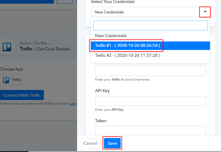 Choose Credentials