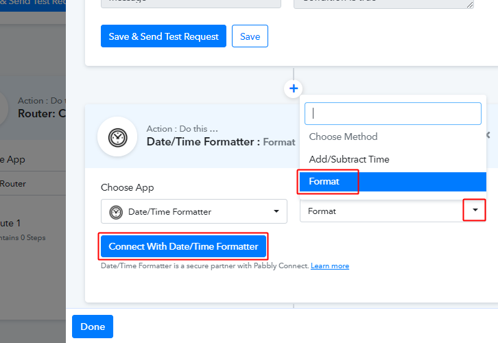 Connect with Date Time Formatter