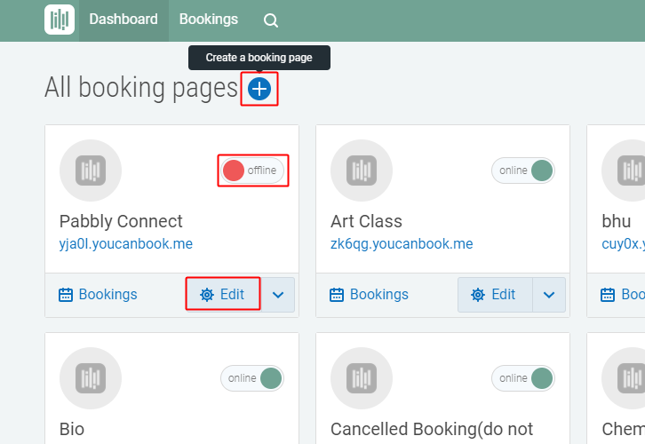 Create Booking Page