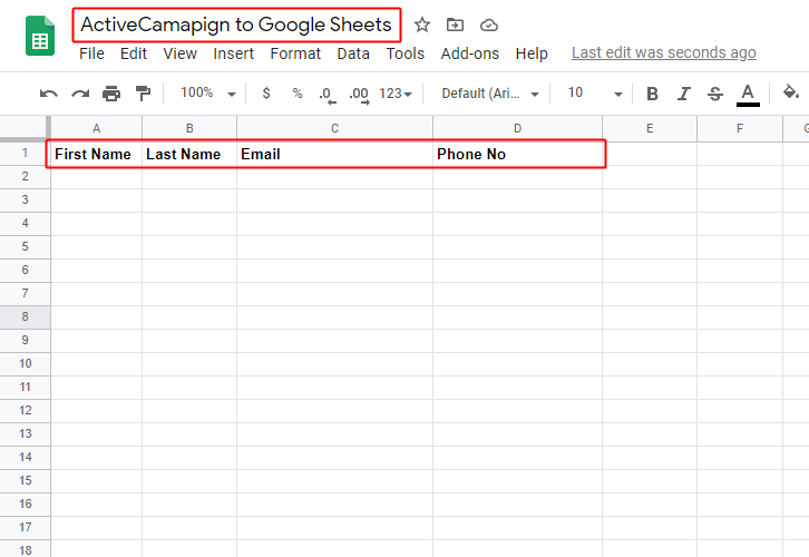 Create Google Sheet