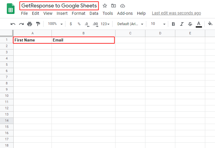 Create Google Sheet