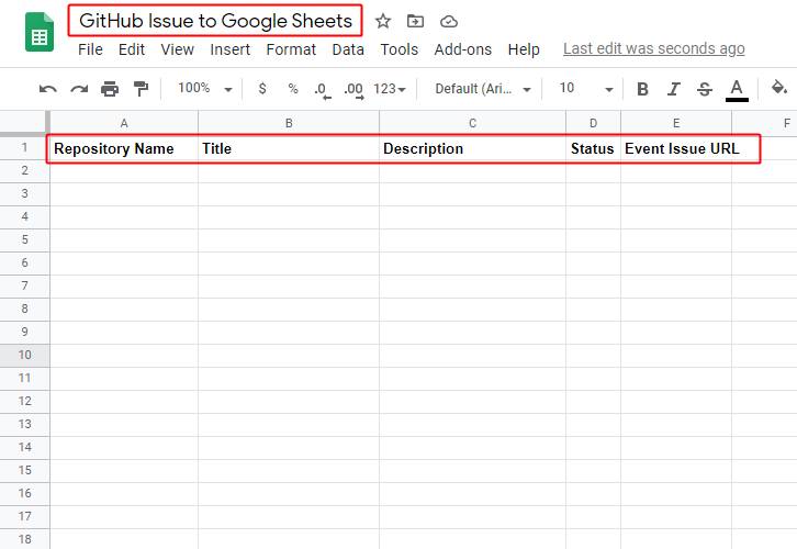 Create Google Sheet