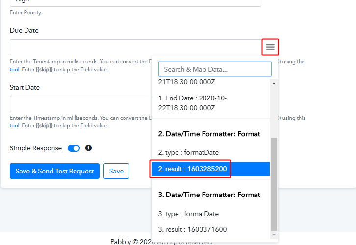 Map Formatted Dates