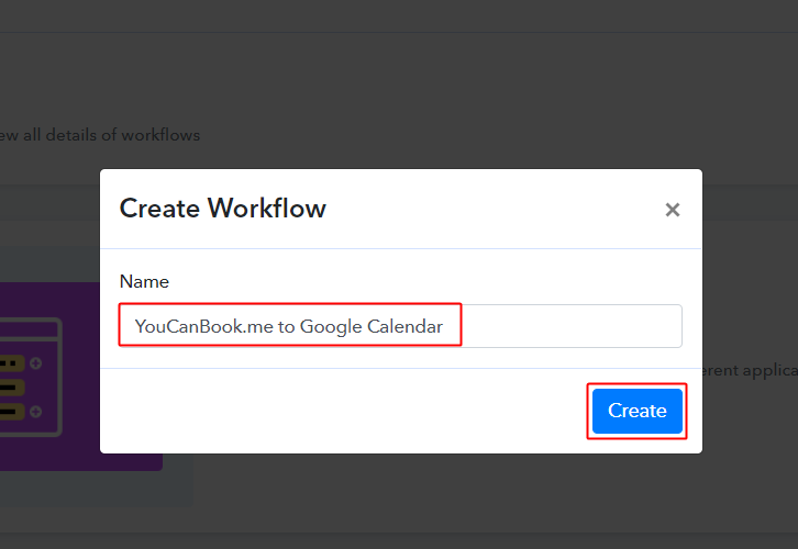 YouCanBook.me to Google Calendar Workflow