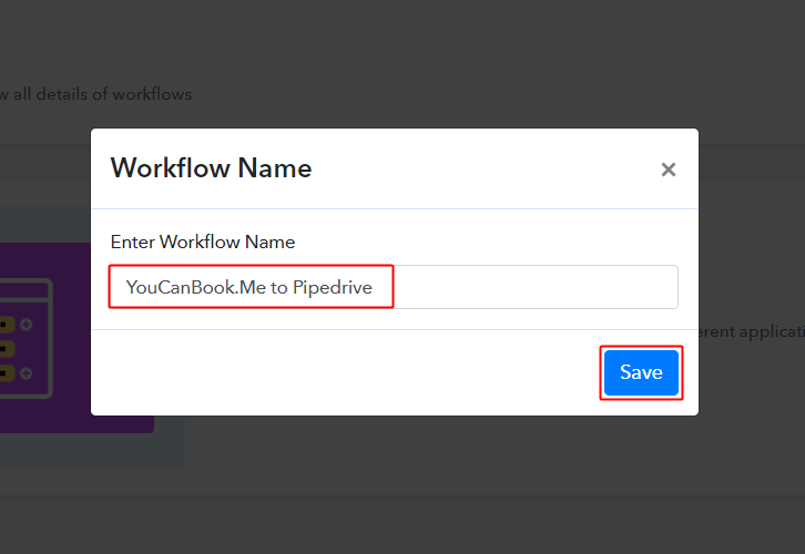 YouCanBook.Me to Pipedrive Workflow