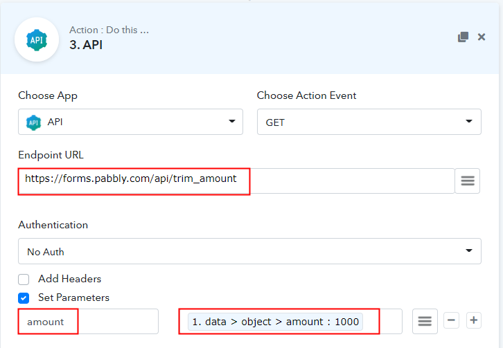 Paste Endpoint URL & Set Parameters