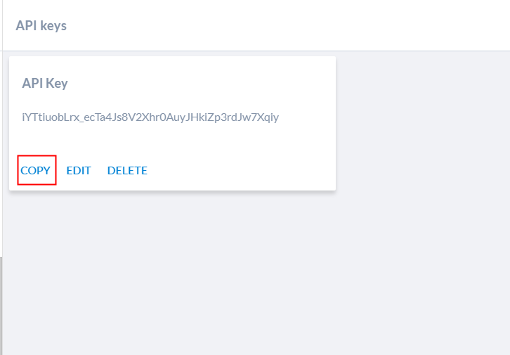 Copy API Key