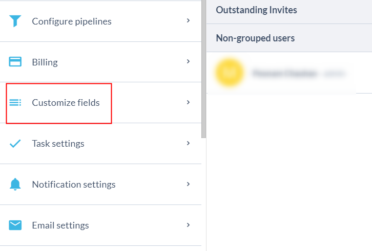 Click on Customized Field Option