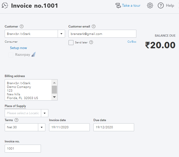 Check Response in QuickBooks Online Dashboard