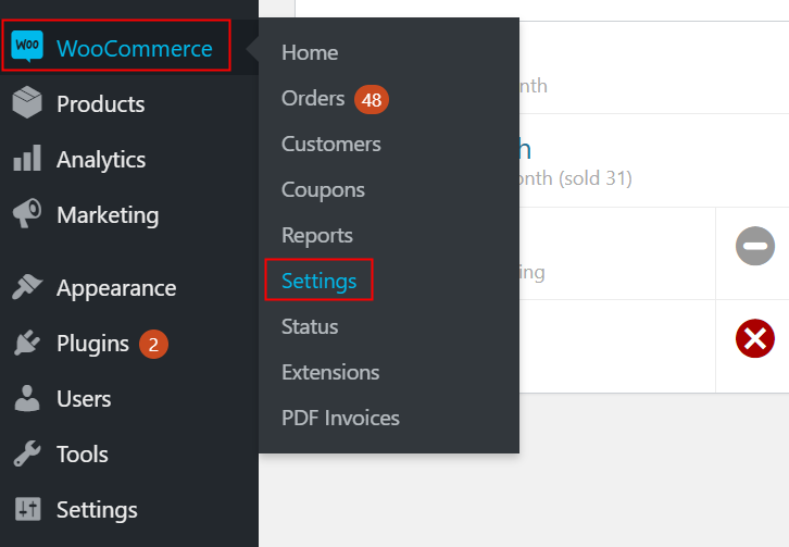 Go to WooCommerce Settings