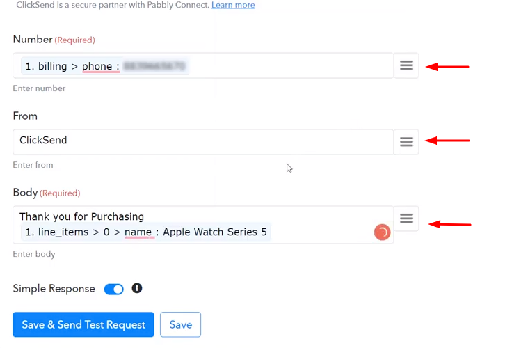 Map the Fields Send ClickSend SMS for Every New WooCommerce Order