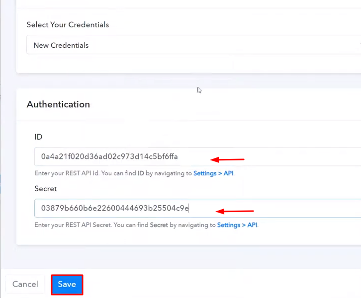 Paste API Key SendPulse