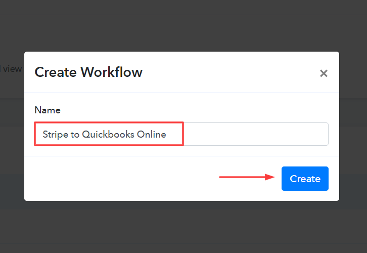 Name the Workflow for Stripe & Quickbooks Online Integration