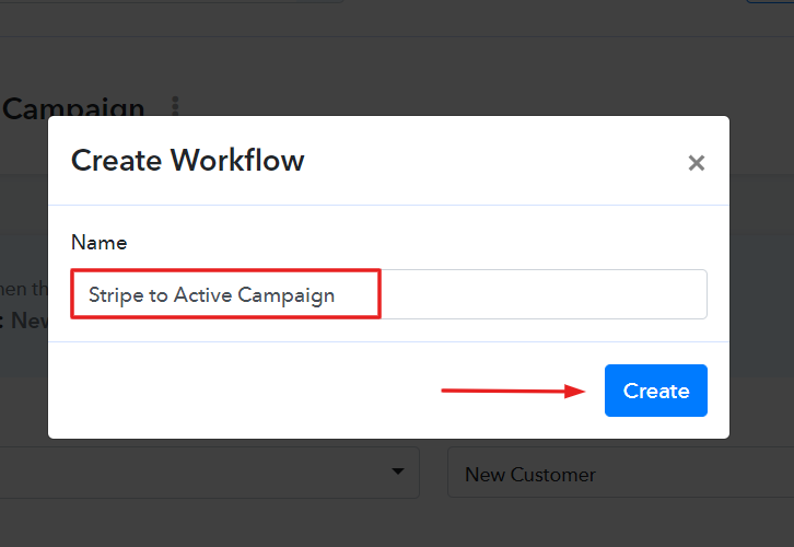 Name the Workflow for Stripe to ActiveCampaign Integration