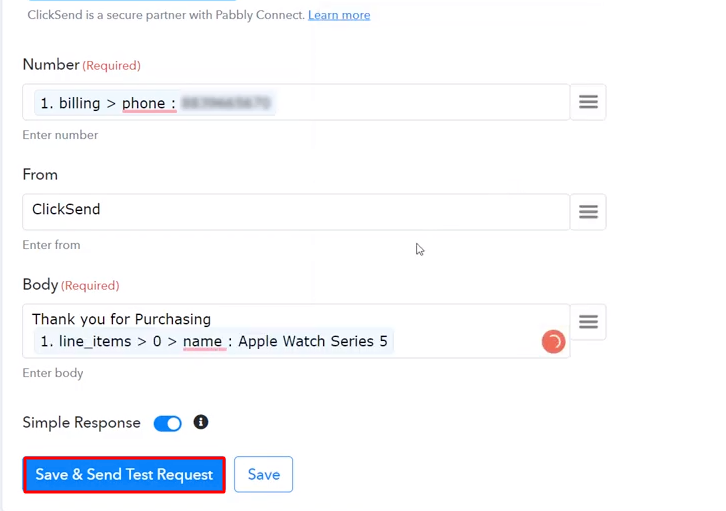 Send Test Request Send ClickSend SMS for Every New WooCommerce Order