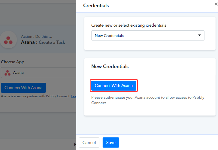 Authorize Asana Account