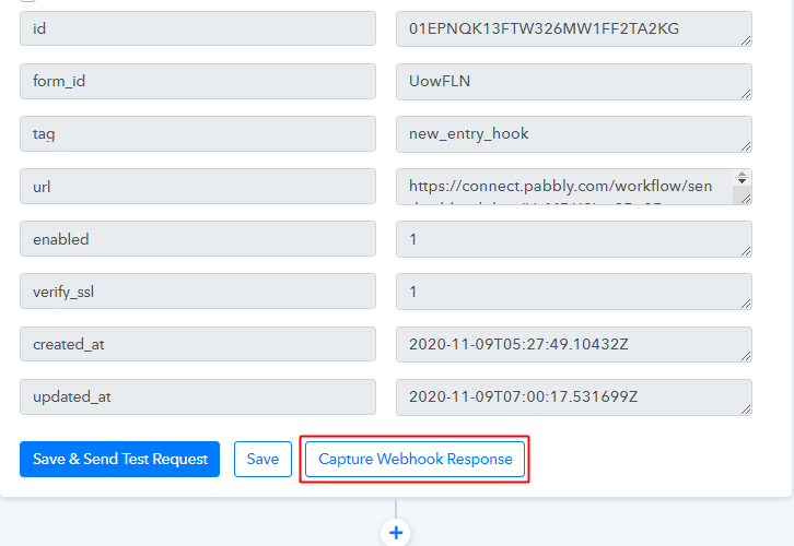 Capture Webhook Response