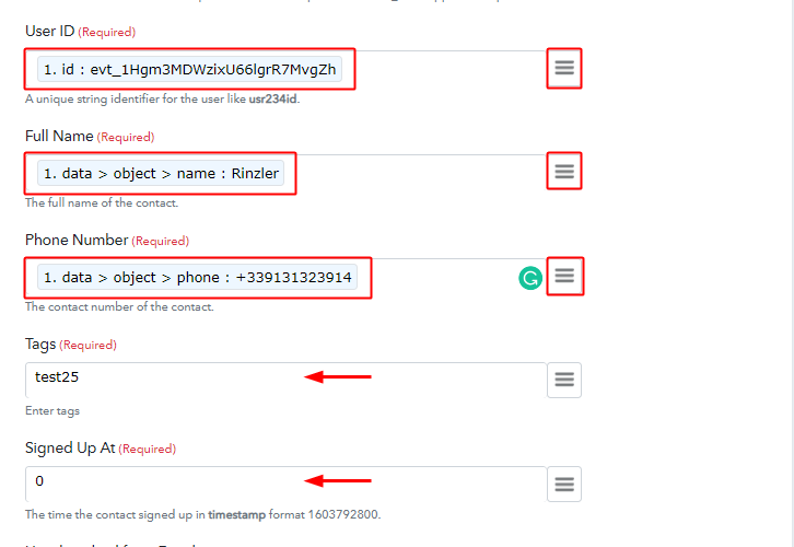 Map all Required Fields for Stripe to Gist