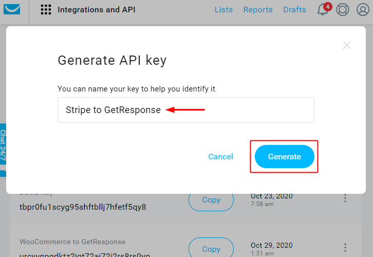 Name & Generate API Key