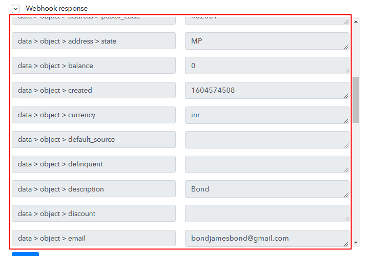 Stripe Trigger Response