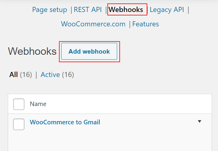 Click on Webhooks Option for WooCommerce to WhatsApp Integration
