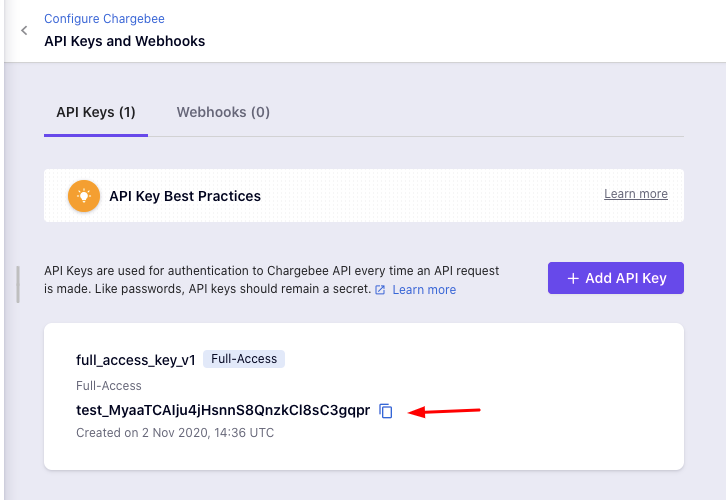 Copy-API-Key-Chargebee