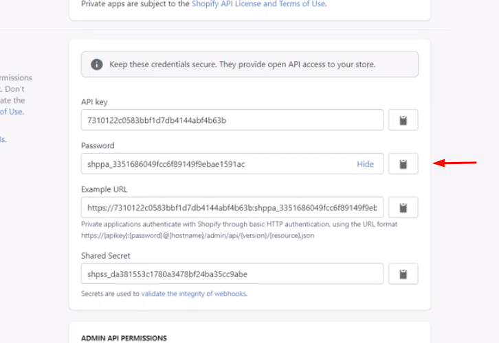 Copy Password Shopify