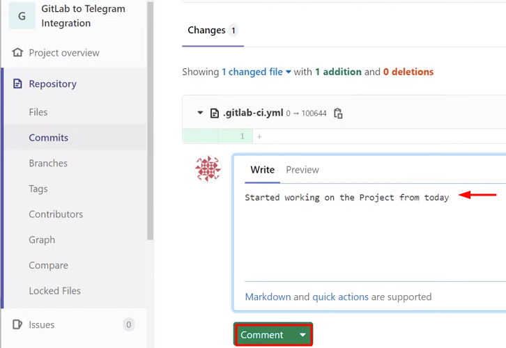 Make a Comment Gitlab