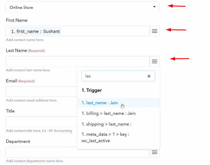 Map the Fields Zoho CRM