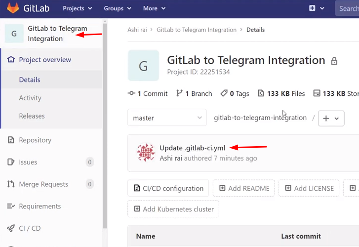 Select Project Gitlab