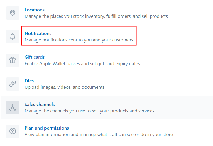 Shopify Notifications