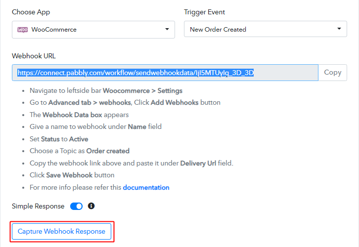 Capture Webhook Response