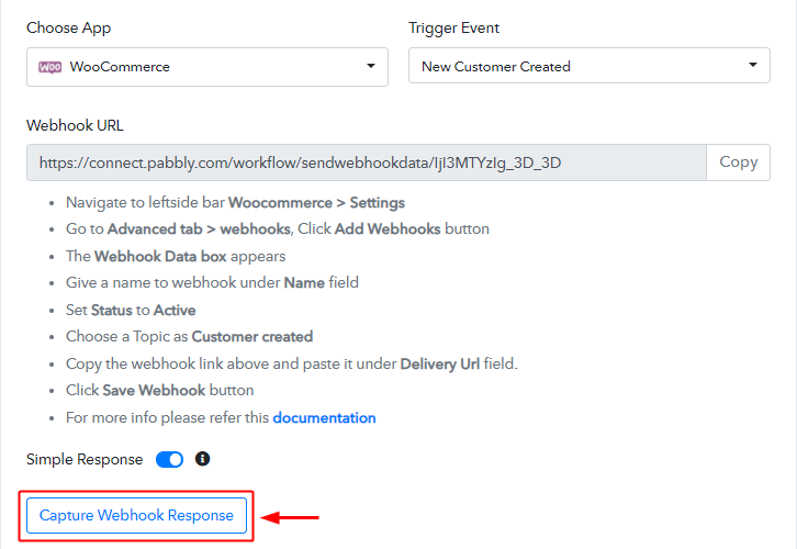 Capture Webhook Response for WooCommercd to Stripe