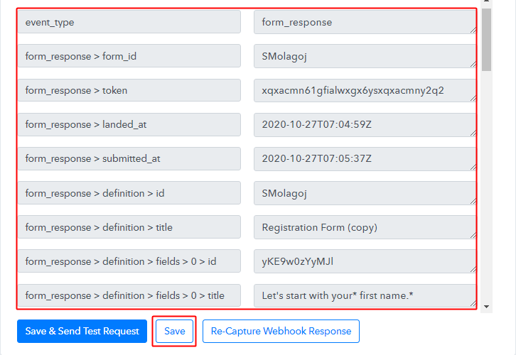 Check Trigger Response & Save