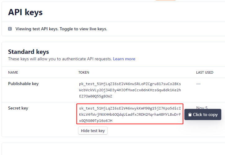 Copy API Key for Stripe to ConvertKit