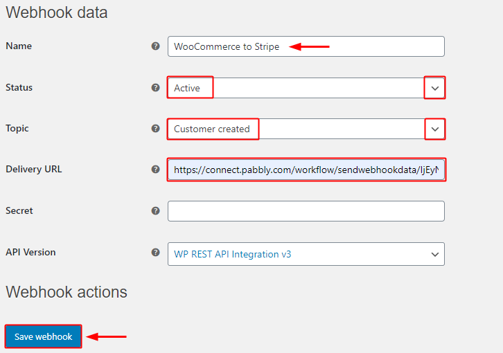 Paste API Key for WooCommerce to Stripe