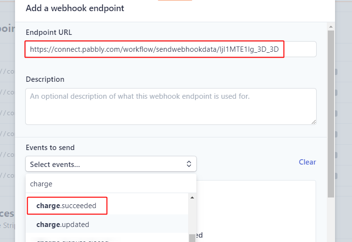 Paste Webhook URL for Stripe to ConvertKit