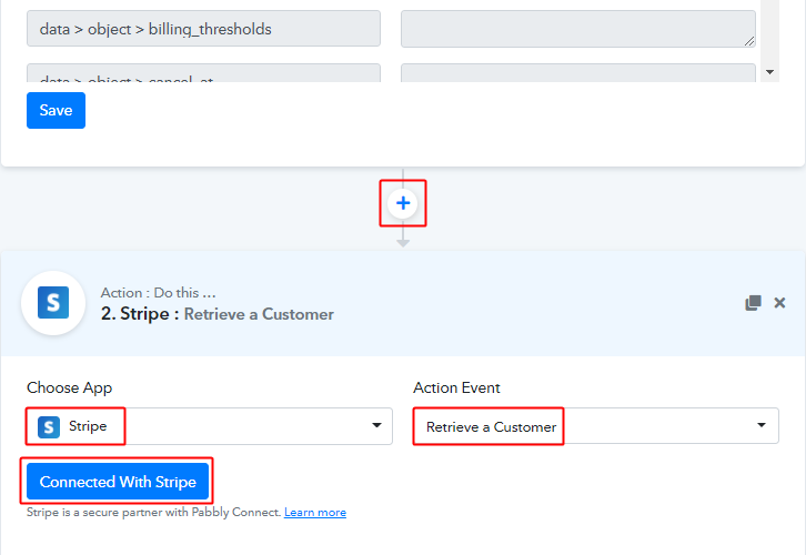 Set Retrieve Customer Action for Stripe to ConvertKit