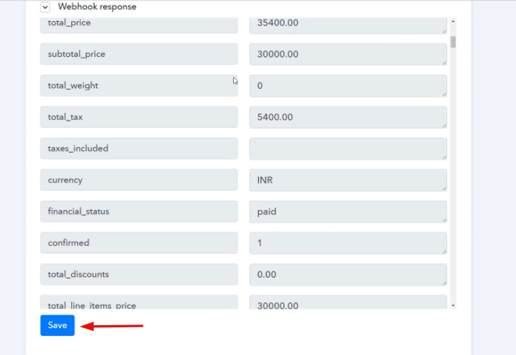 Test the Response in Pabbly Connect Dashboard