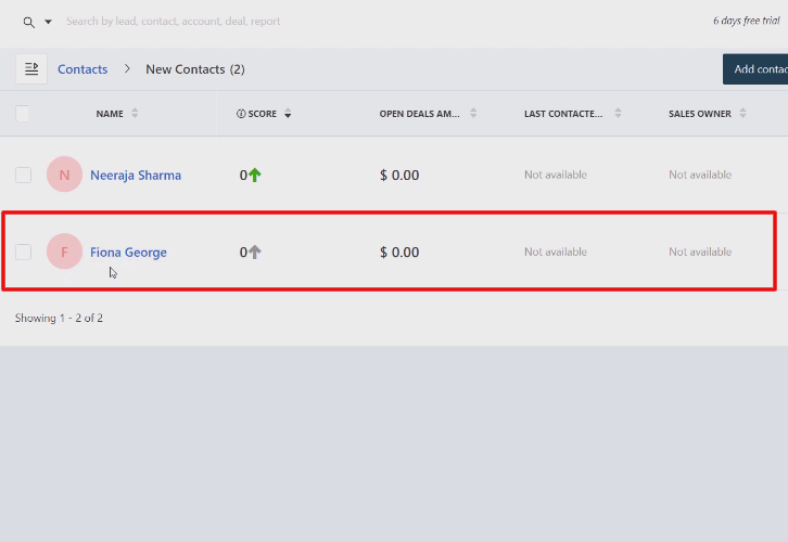 Check Response in Freshsales Dashboard