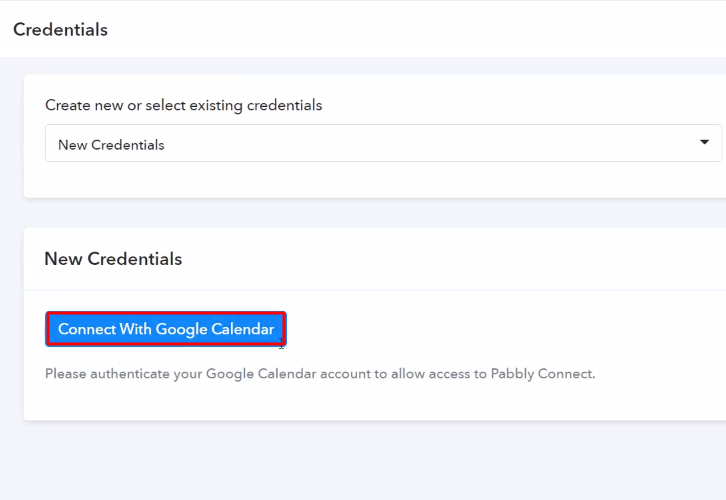 Authorize Application Google Calender