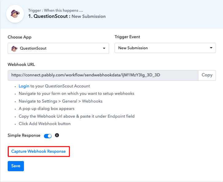 Capture Webhook Response