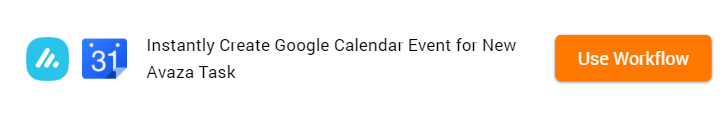 Instantly Create Google Calendar Event for New Avaza Task