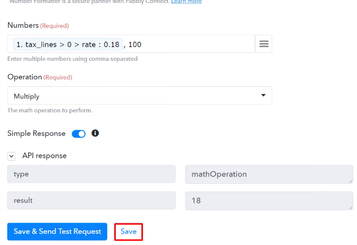 Save the API Response Number Formater