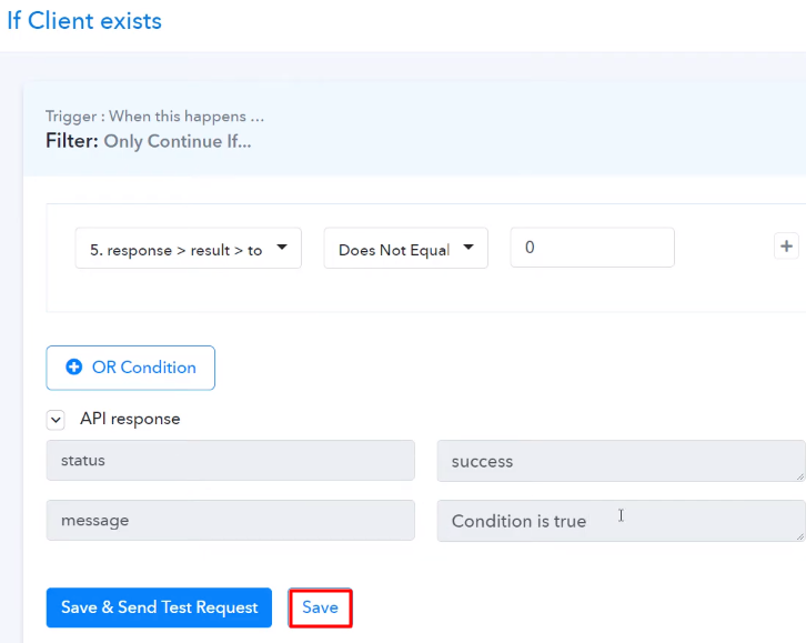 Save the API Response Route